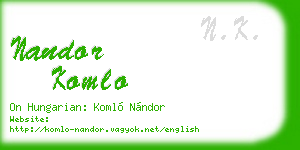 nandor komlo business card